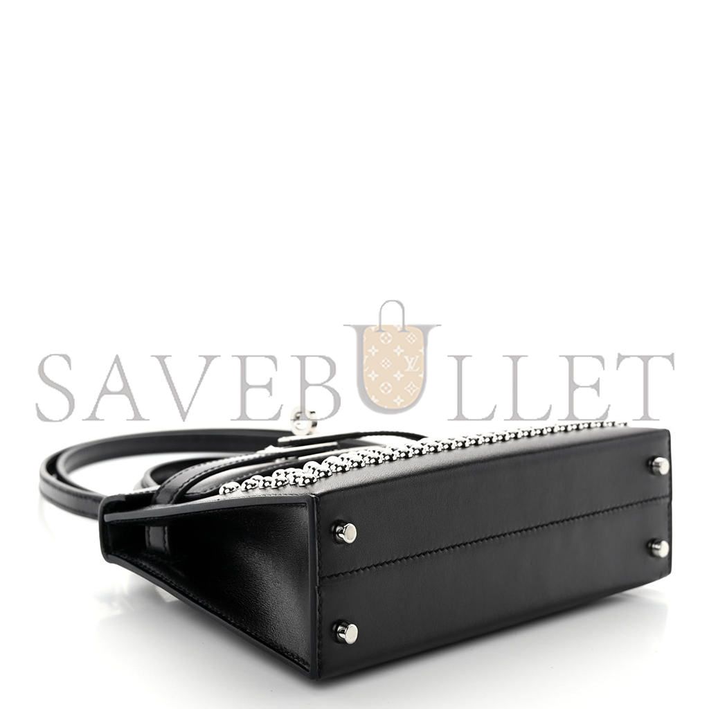 HERMÈS MASTER BOX STUDDED CLOUTÉ MINI KELLY SELLIER 20 BLACK (19*12*5.5cm)